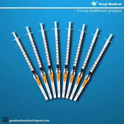 مواد مصرفی پزشکی یکبار مصرف MSDS، سرنگ 25G 1ml Luer Lock با سوزن