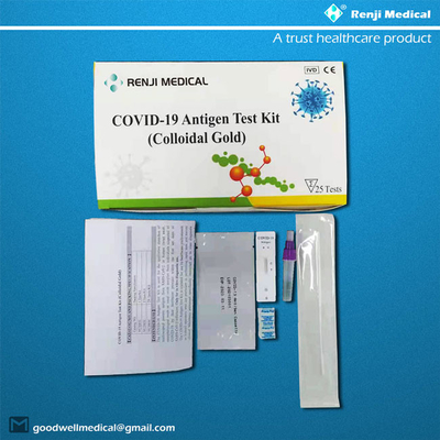 کیت آزمایش خانگی Renji Medical SARS-CoV-2 ایمونوکروماتوگرافی طلای کلوئیدی